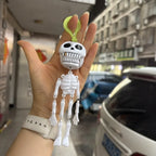 Creativity Pull String Skull Head Keyring Plastic Gifts Horror  Skeleton Charm Skull Keychain Bags Accessories