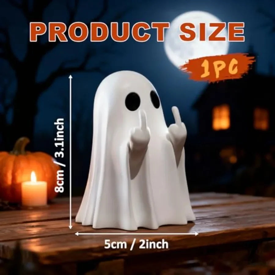 Halloween Ghost Figurine-Spooky and Cute Ghost Statue for Home, Desk, Party Decor FunnyGhost Halloween Decor Indoor