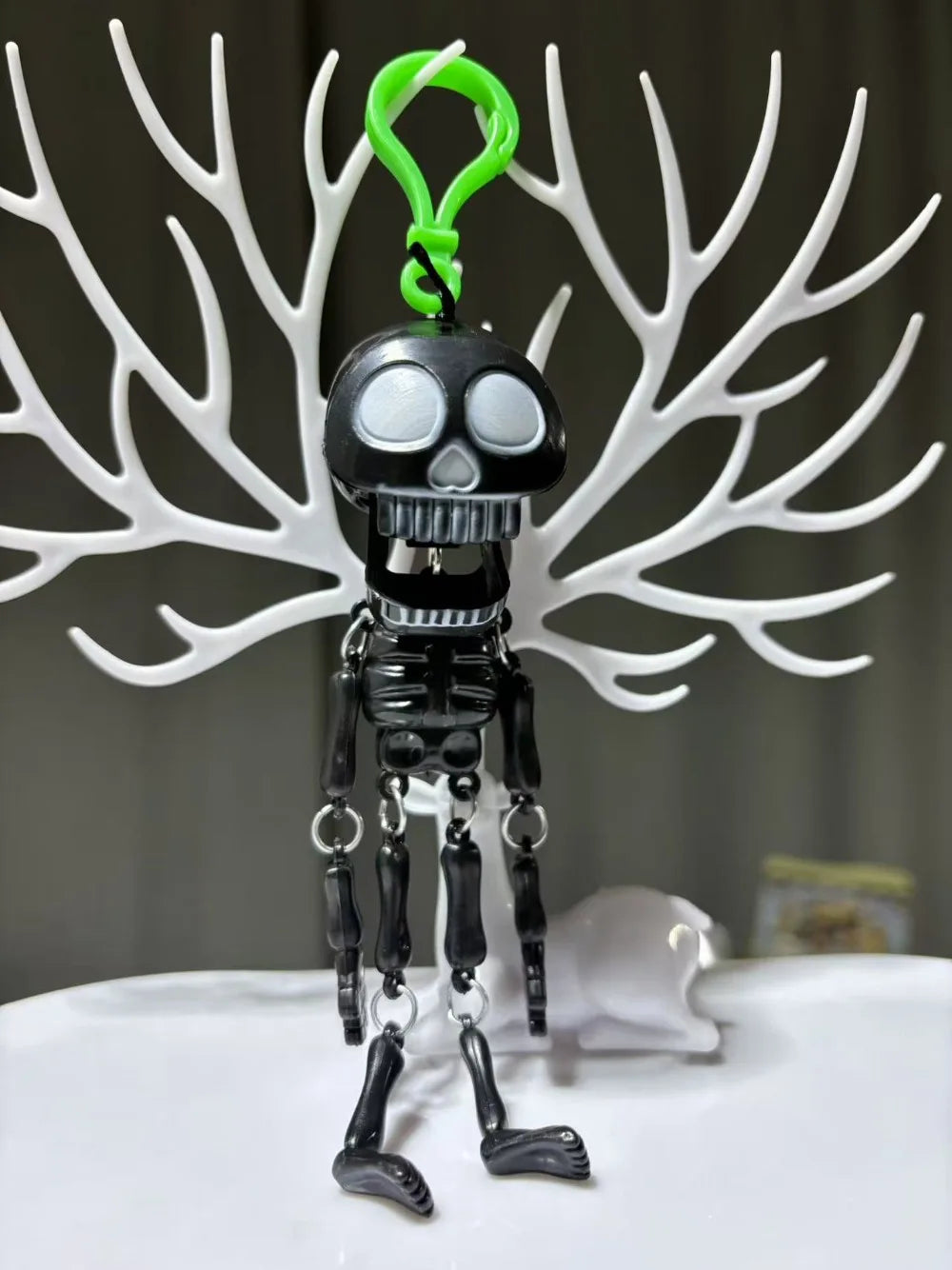 Creativity Pull String Skull Head Keyring Plastic Gifts Horror  Skeleton Charm Skull Keychain Bags Accessories