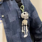 Creativity Pull String Skull Head Keyring Plastic Gifts Horror  Skeleton Charm Skull Keychain Bags Accessories