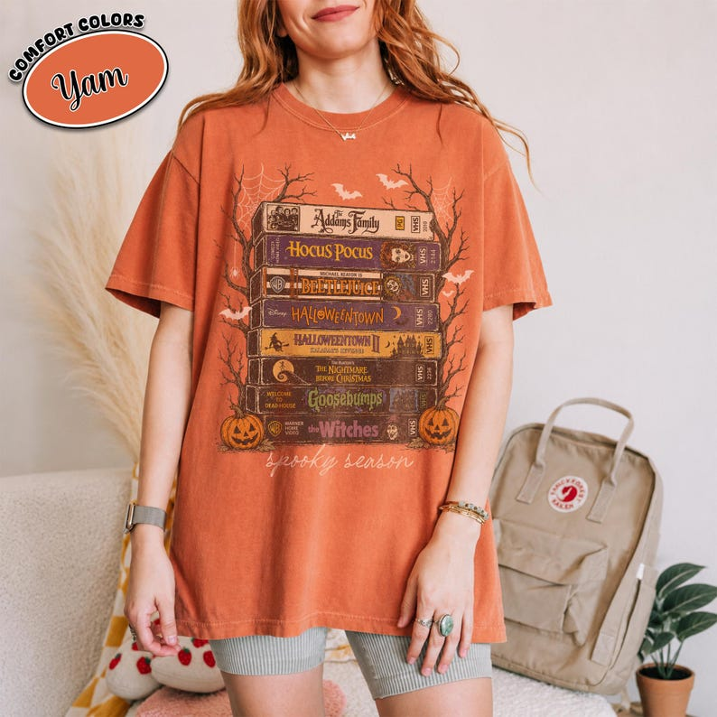 Vintage Halloween VHS Shirt, Retro Spooky Season Comfort Colors Tee