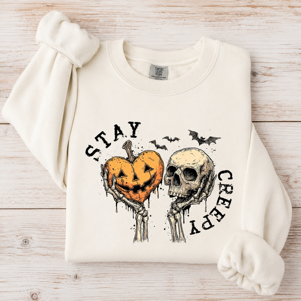 Creepy Skeleton Hands Sweatshirt, Cute Women’s Halloween Shirt, Funny Spooky Season Outfit, Skull Graphic Tee