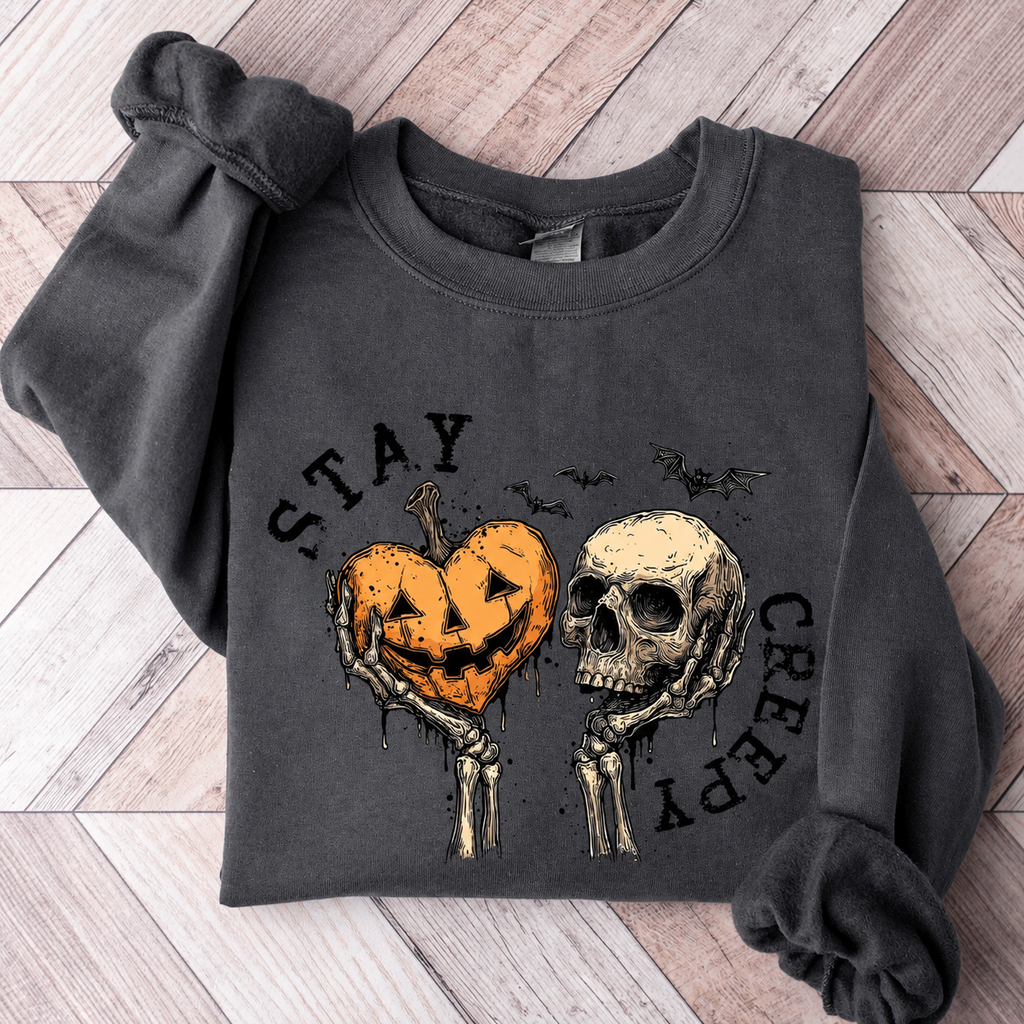 Creepy Skeleton Hands Sweatshirt, Cute Women’s Halloween Shirt, Funny Spooky Season Outfit, Skull Graphic Tee