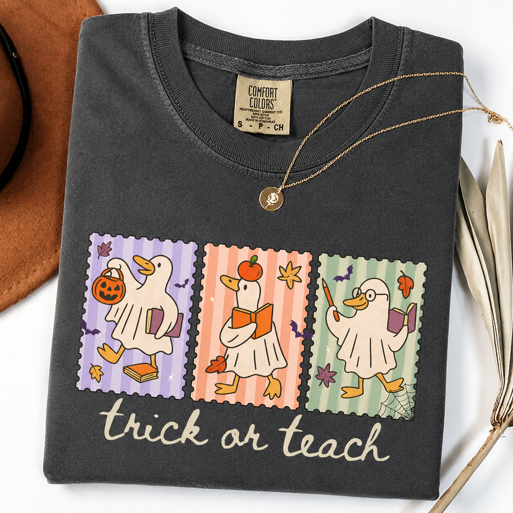Funny Teacher Goose Halloween Comfort Colors Shirt, Cute Ghost Elementary Teacher Tee, Spooky Back to School Teacher Gift