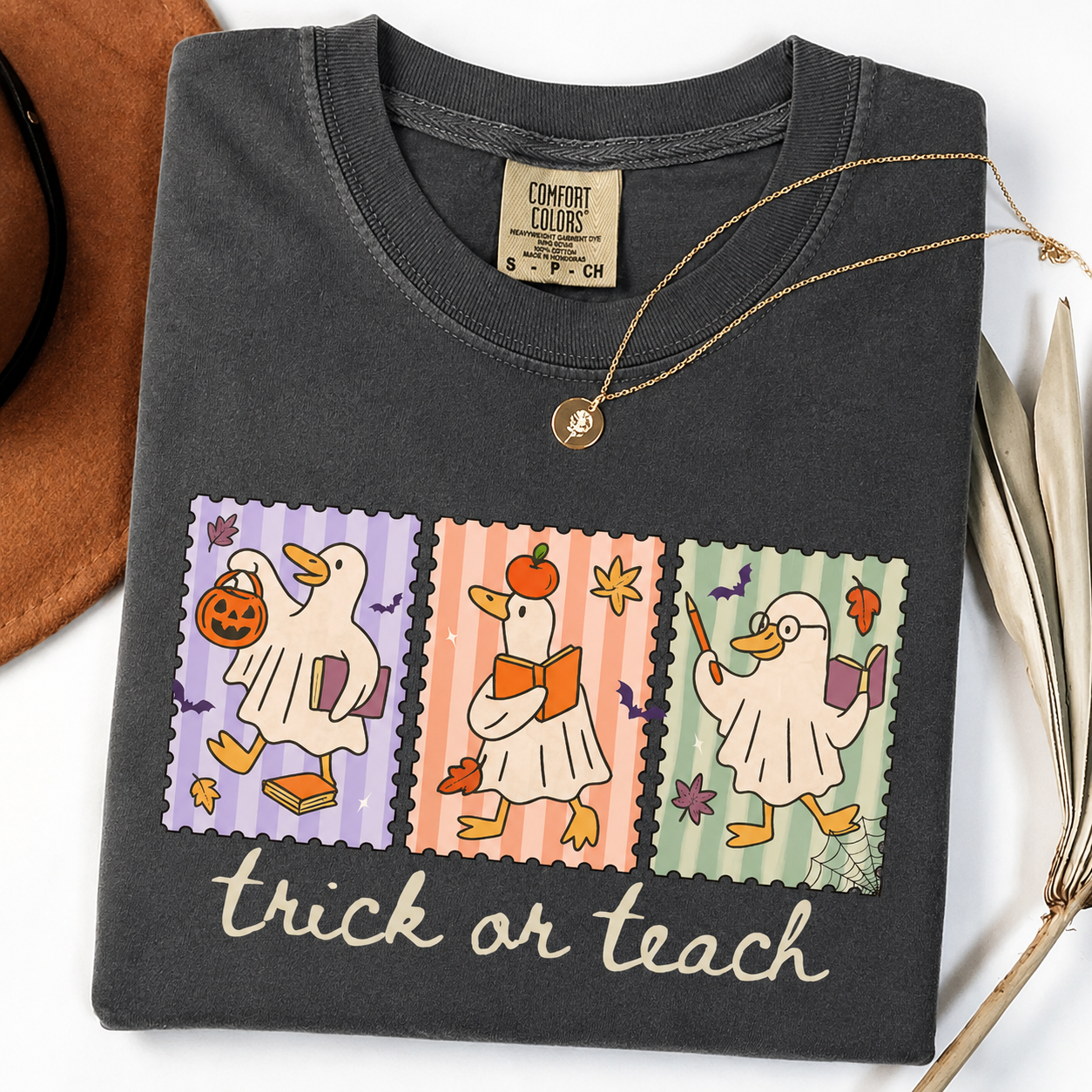 Funny Teacher Goose Halloween Comfort Colors Shirt, Cute Ghost Elementary Teacher Tee, Spooky Back to School Teacher Gift