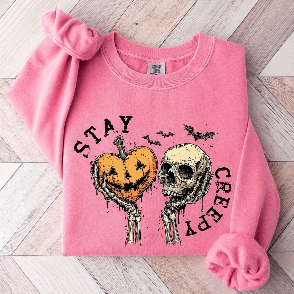 Creepy Skeleton Hands Sweatshirt, Cute Women’s Halloween Shirt, Funny Spooky Season Outfit, Skull Graphic Tee