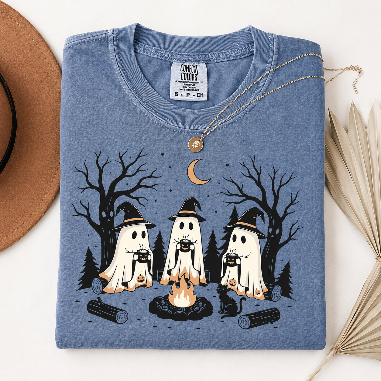 Ghost Camp Comfort Colors Shirt, Funny Halloween Camping Tee, Spooky Camp Life Shirt, Gift for Campers and Outdoor Lovers