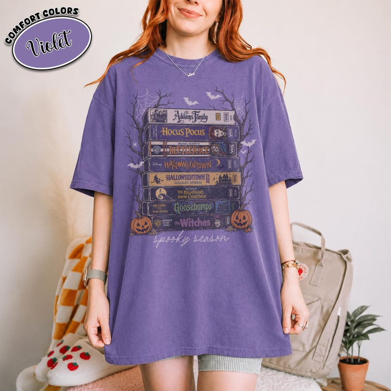 Vintage Halloween VHS Shirt, Retro Spooky Season Comfort Colors Tee
