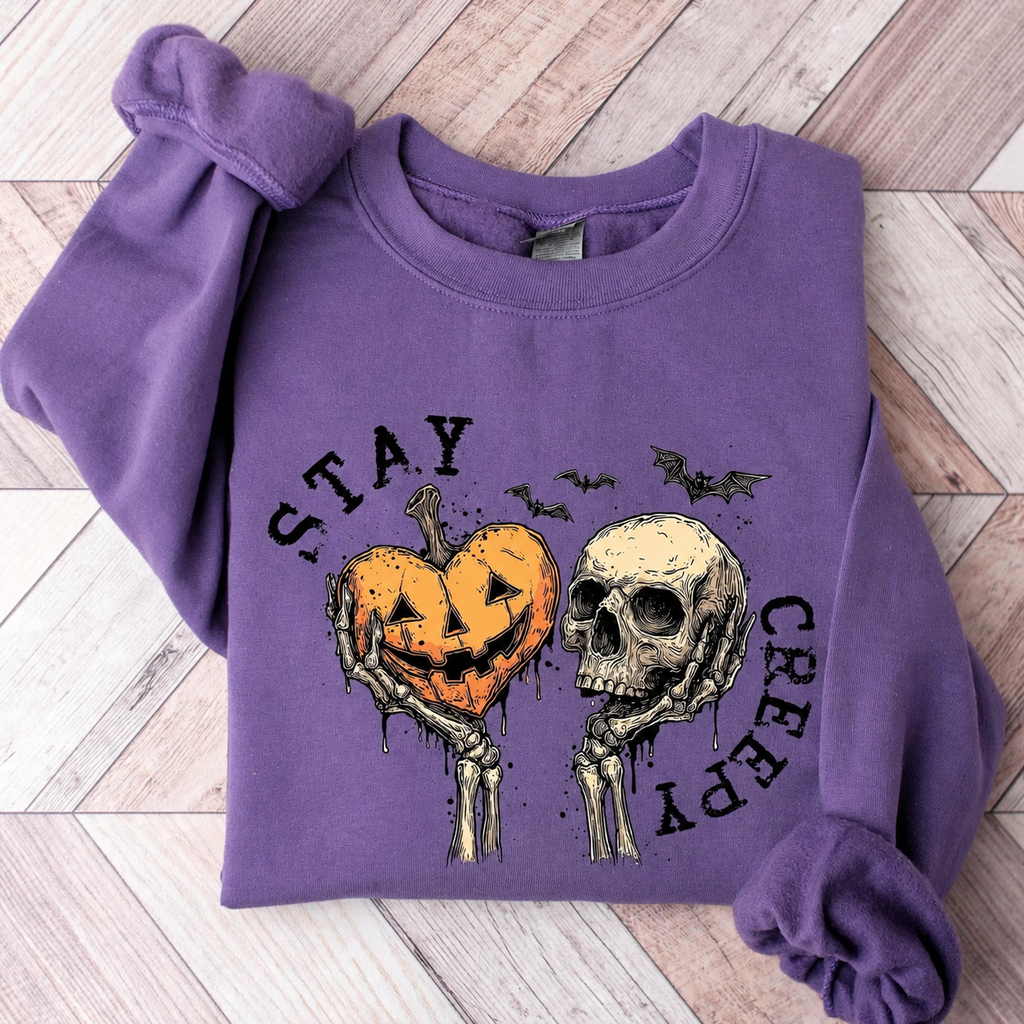 Creepy Skeleton Hands Sweatshirt, Cute Women’s Halloween Shirt, Funny Spooky Season Outfit, Skull Graphic Tee