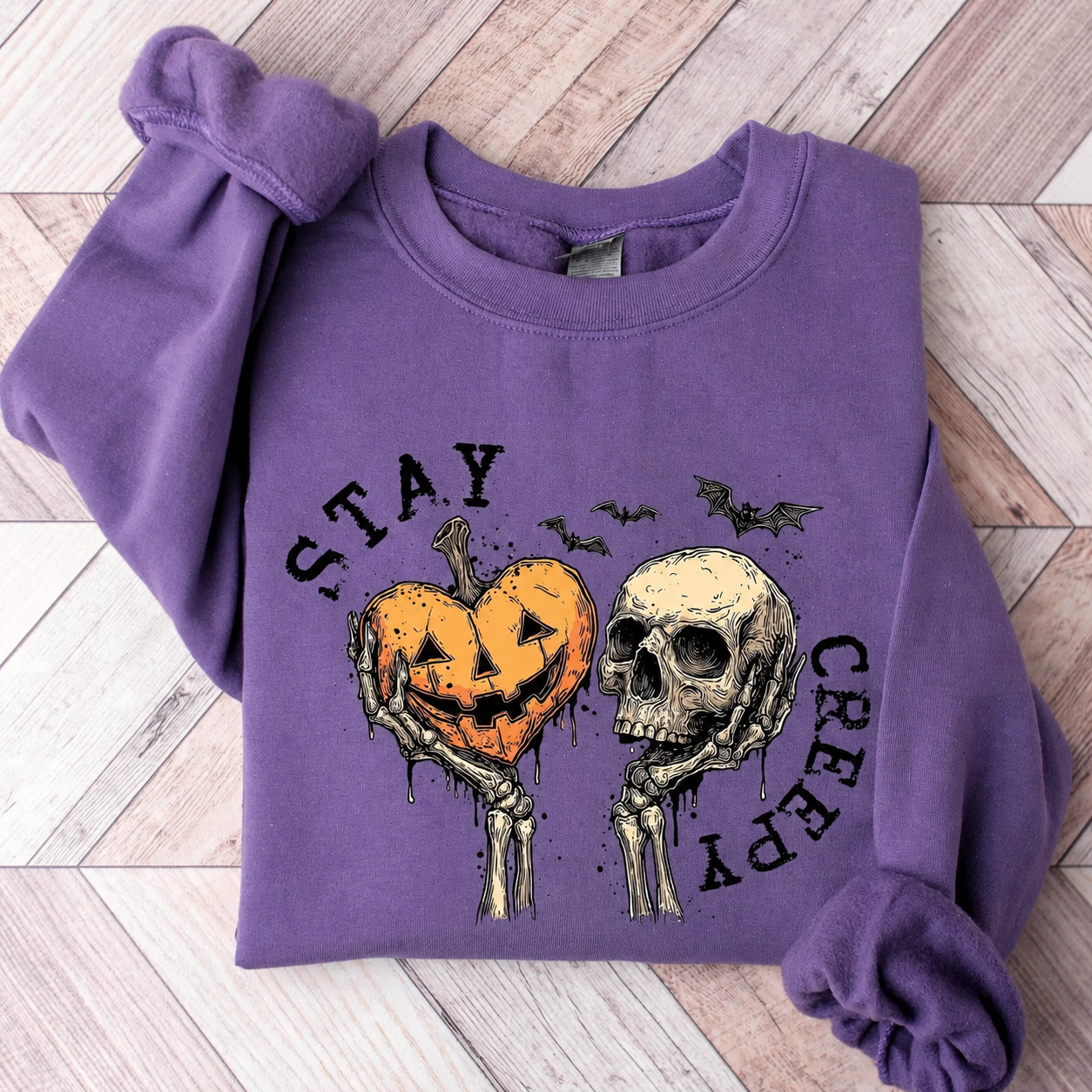 Creepy Skeleton Hands Sweatshirt, Cute Women’s Halloween Shirt, Funny Spooky Season Outfit, Skull Graphic Tee