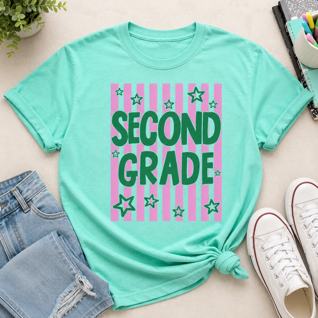Personalized Second Grade Comfort Colors Shirt, 2nd Grade Teacher Back to School Tee, Matching Student and Teacher T-Shirt
