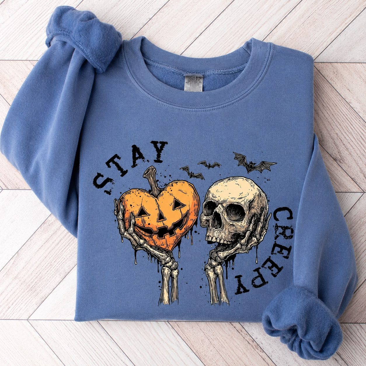 Creepy Skeleton Hands Sweatshirt, Cute Women’s Halloween Shirt, Funny Spooky Season Outfit, Skull Graphic Tee